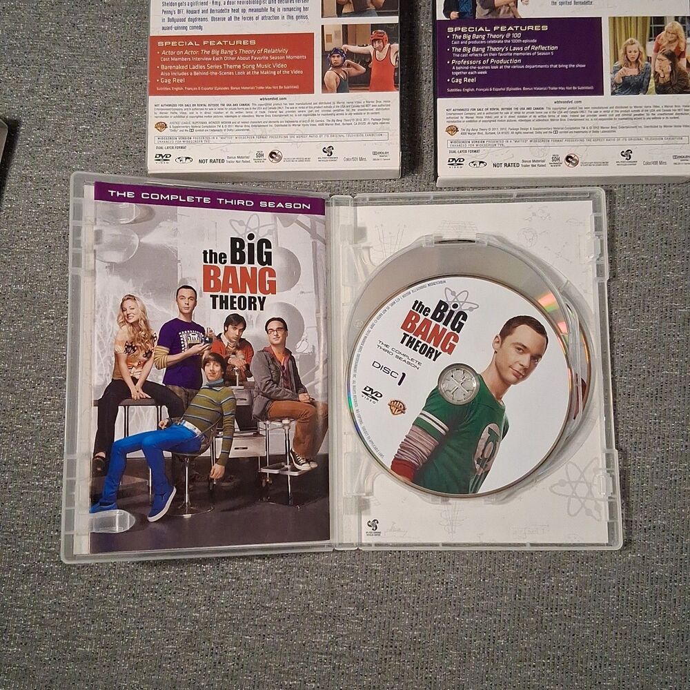 The Big Bang Theory Seasons 3 4 5 DVD Set Lot Incomplete Season 5 Missing 1 DVD - Picture 3 of 6